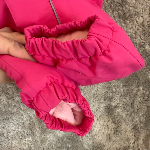 Hanna Andersson Pink Snowsuit Bunting Quilted Hood Baby Girl 6-12 Months - Picture 7 of 13